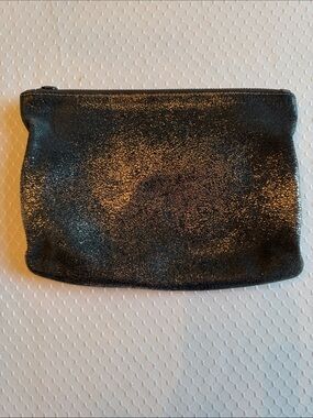 Neiman Marcus Black Metallic Clutch Wristlet